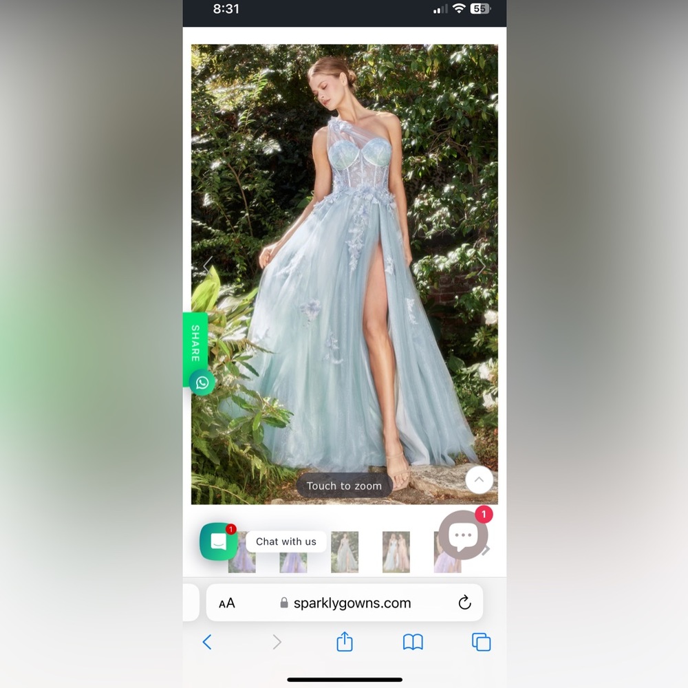 Prom dress only worn once Andrea & Leo Couture A1053
Size 2